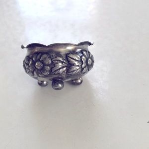 Antique Victorian Wilcox Salt Cellar and small plated tray